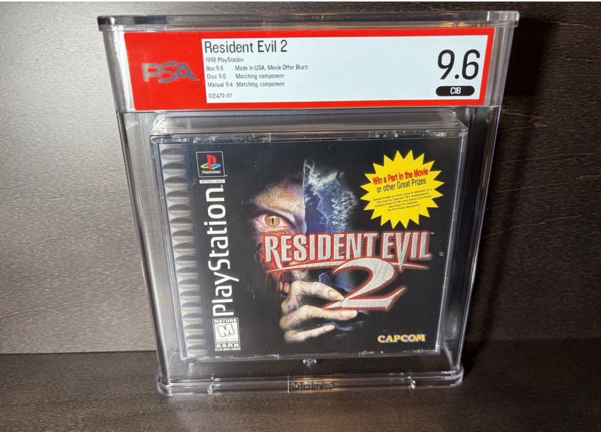 Resident Evil 2 PS1 Black Label CIB PSA 9.6 Complete