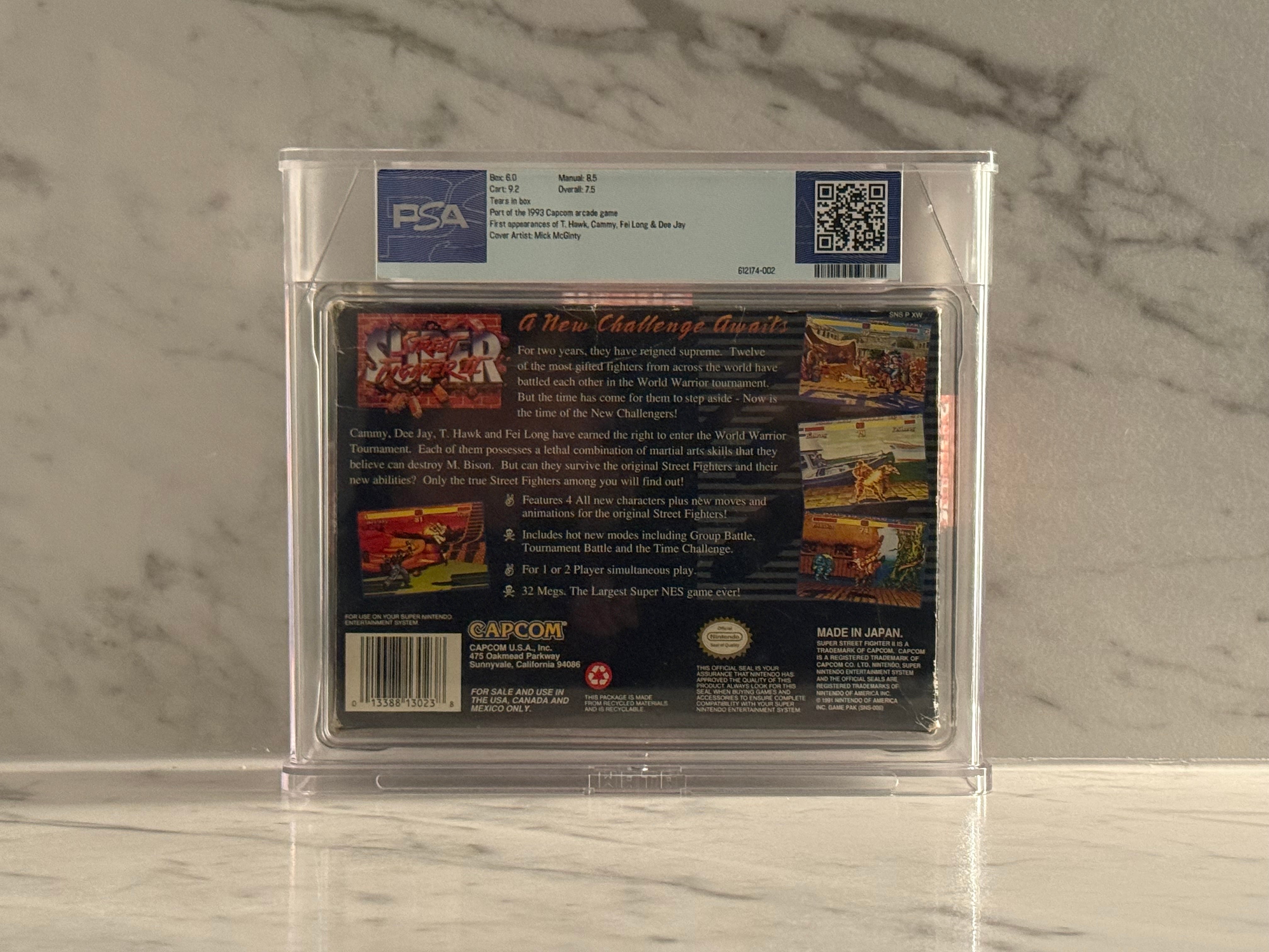 SUPER STREET FIGHTER 2 SNES Super Nintendo CIB Complete Graded PSA 7.5