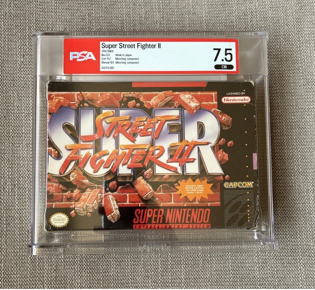 SUPER STREET FIGHTER 2 SNES Super Nintendo CIB Complete Graded PSA 7.5