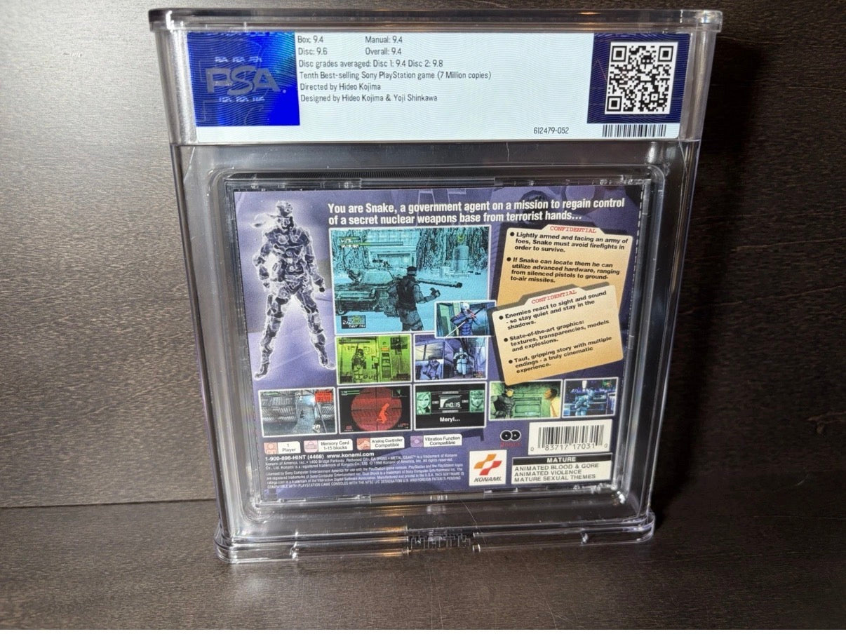 Metal Gear Solid PlayStation PS1 Black Label Complete PSA 9.4