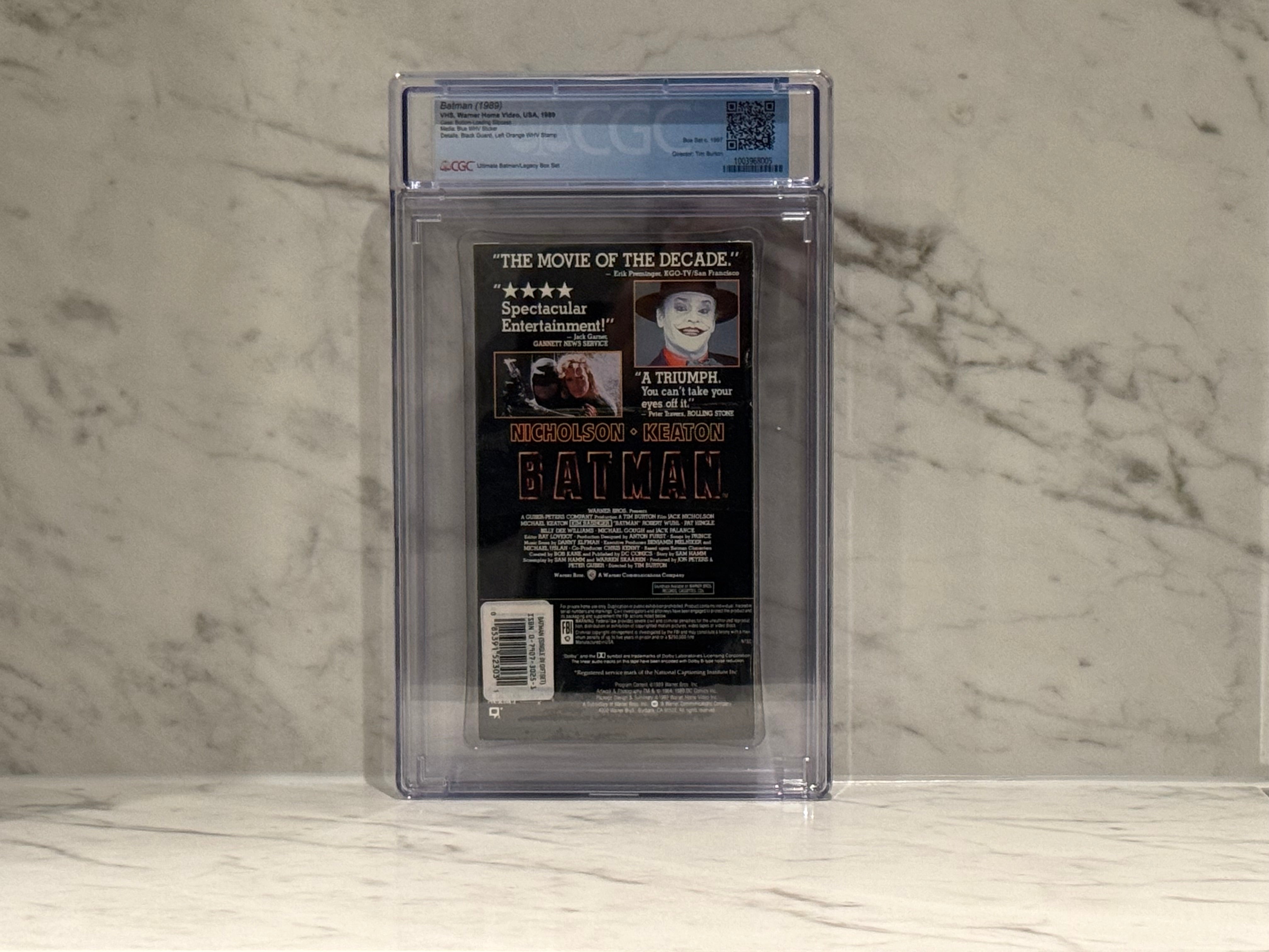 Batman (VHS-1989) Warner Home Video, UPC sticker, CGC Graded (9.4-A++)