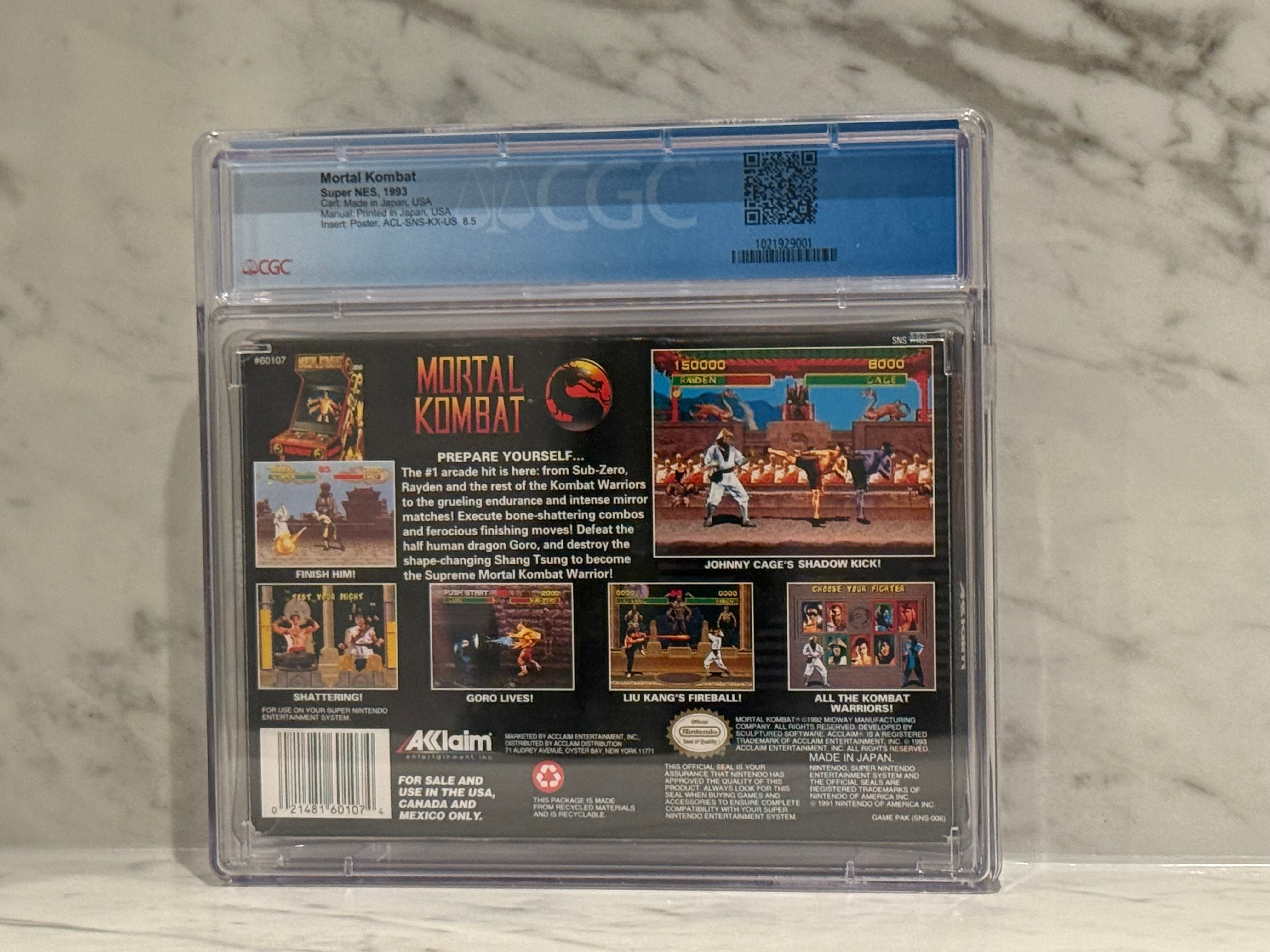 Mortal Kombat Competition Edition SNES CGC 7.0 CIB – Super Nintendo 1993