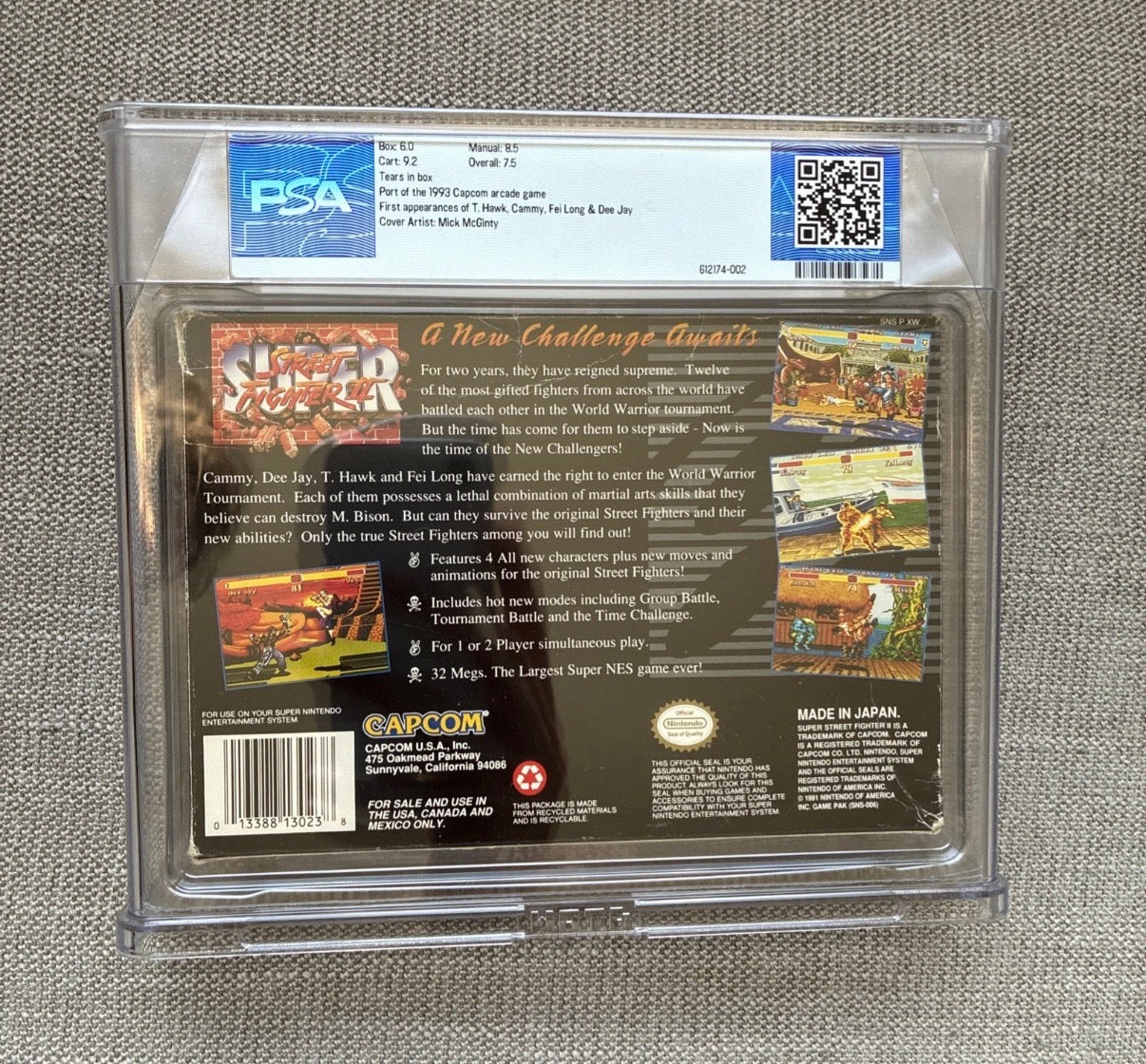 SUPER STREET FIGHTER 2 SNES Super Nintendo CIB Complete Graded PSA 7.5