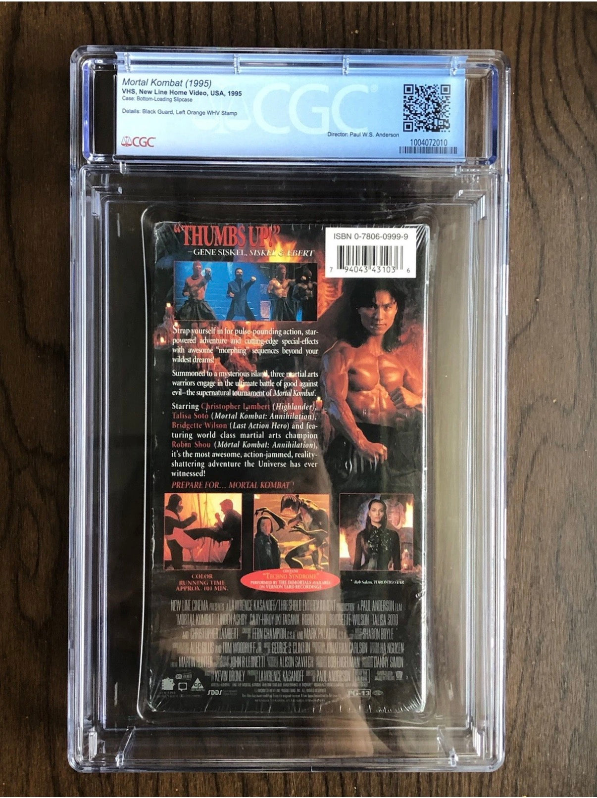 Mortal Kombat (1995) VHS – CGC 9.0 A+ – Factory Sealed – Walmart Sticker