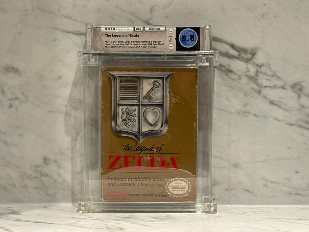 The Legend of Zelda NES Gold 1987 WATA 5.5 CIB Complete in Box