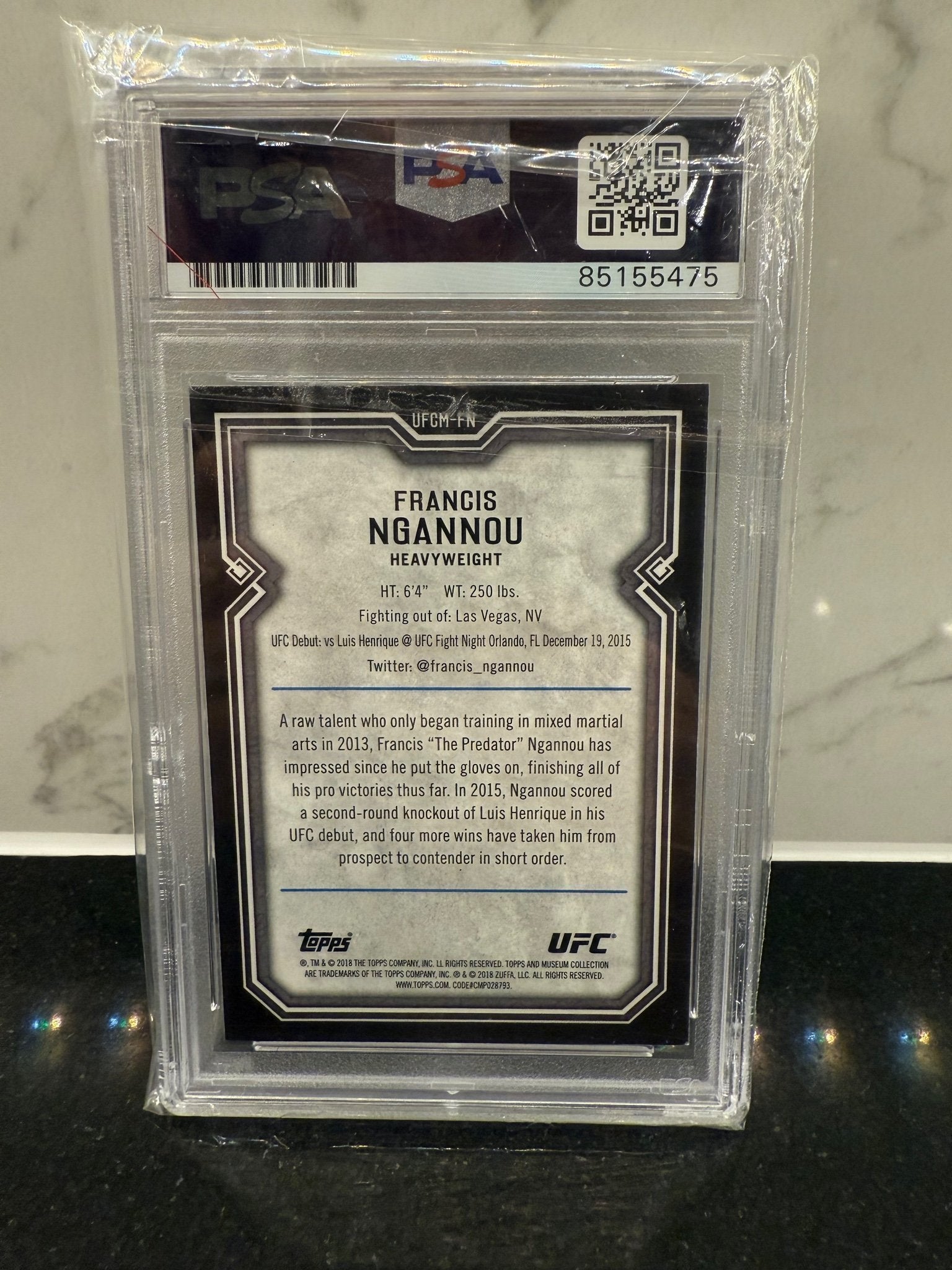 Francis Ngannou Autographed Card – 2018 Topps UFC Museum #UFCM-FN – PSA/DNA Certified