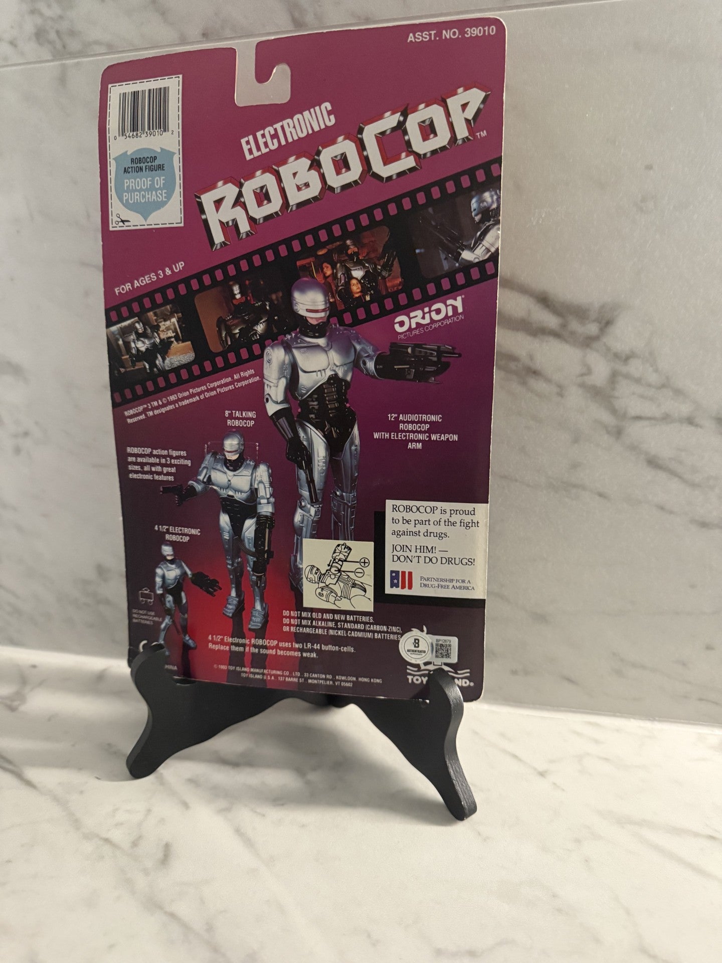 RoboCop 1993 Toy Island Action Figure Signed Peter Weller Beckett COA-Sealed