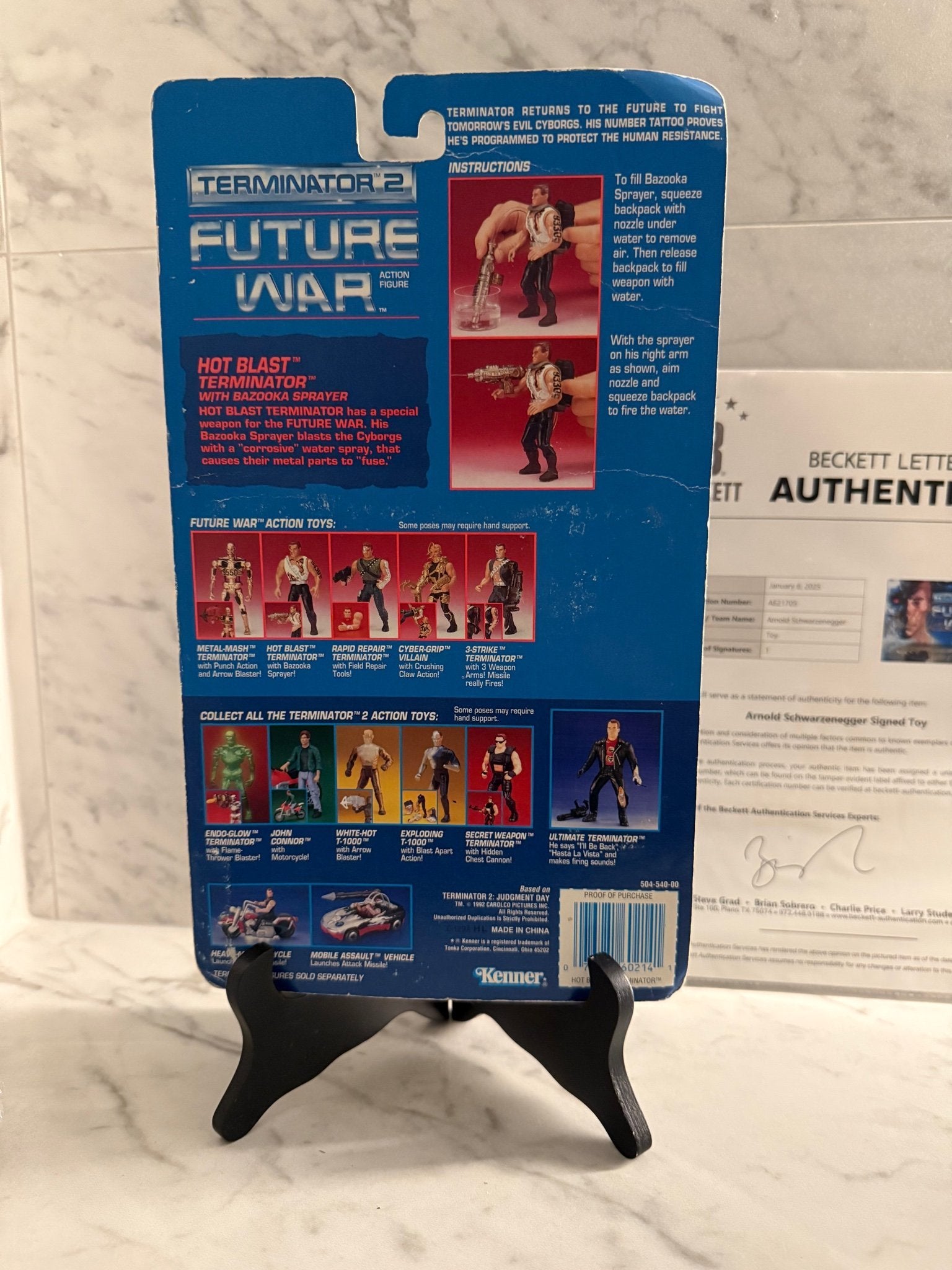 Arnold Schwarzenegger Signed Terminator 2 Kenner Action Figure – Autographed Toy – Beckett COA – T2 Collectible