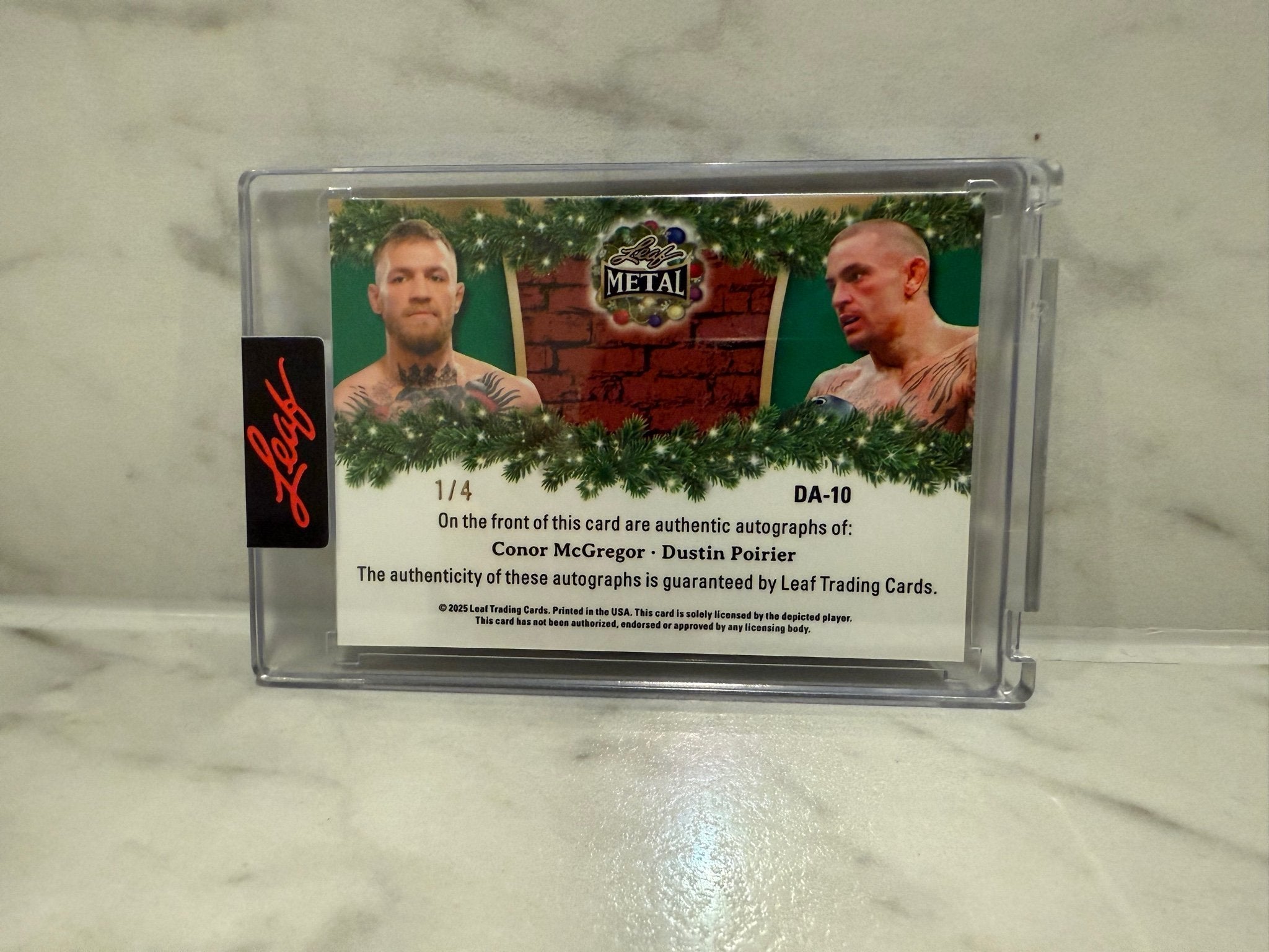 2025 Leaf Holidays Conor Mcgregor, Dustin Poirier Dual Auto 1/4