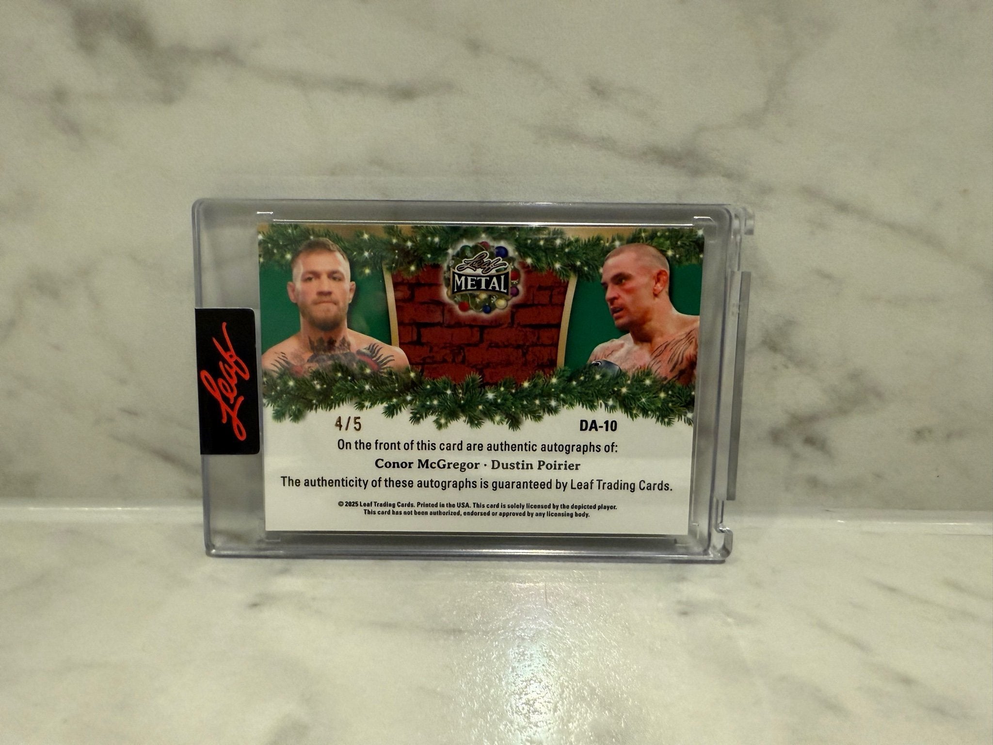 Sports Card Singles Conor Mcgregor Dustin Poirier Auto 4/5 Leaf Metal 2025