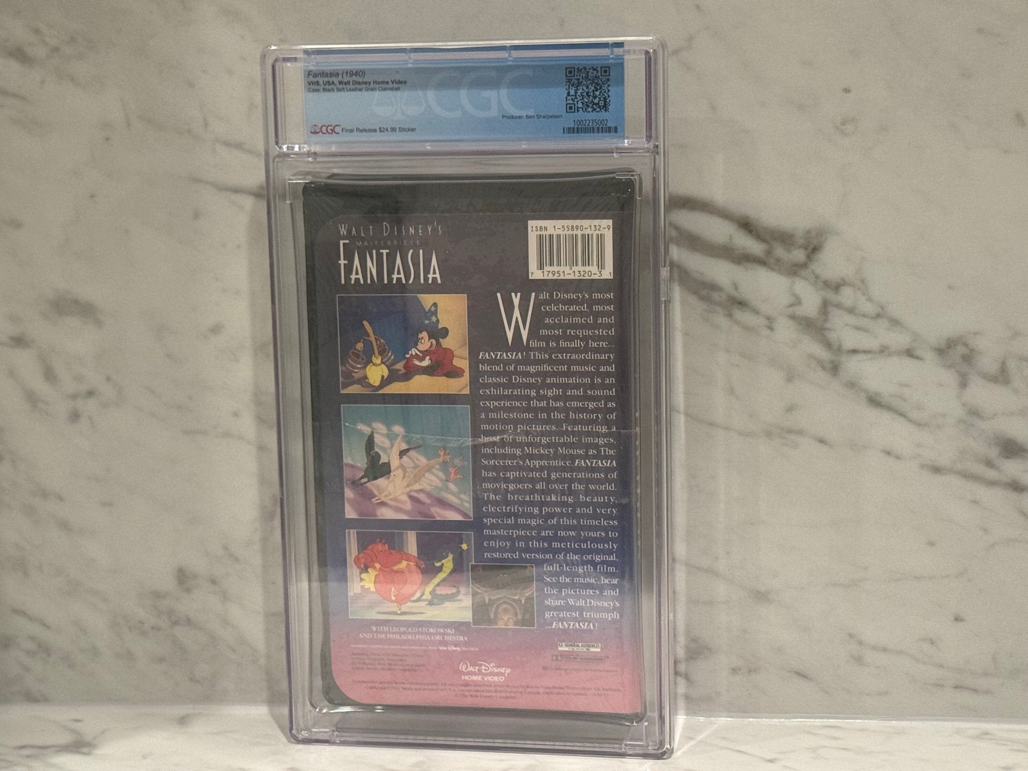 Walt Disney Masterpiece Fantasia Mickey Mouse VHS CGC Graded 9.6 Sealed A+