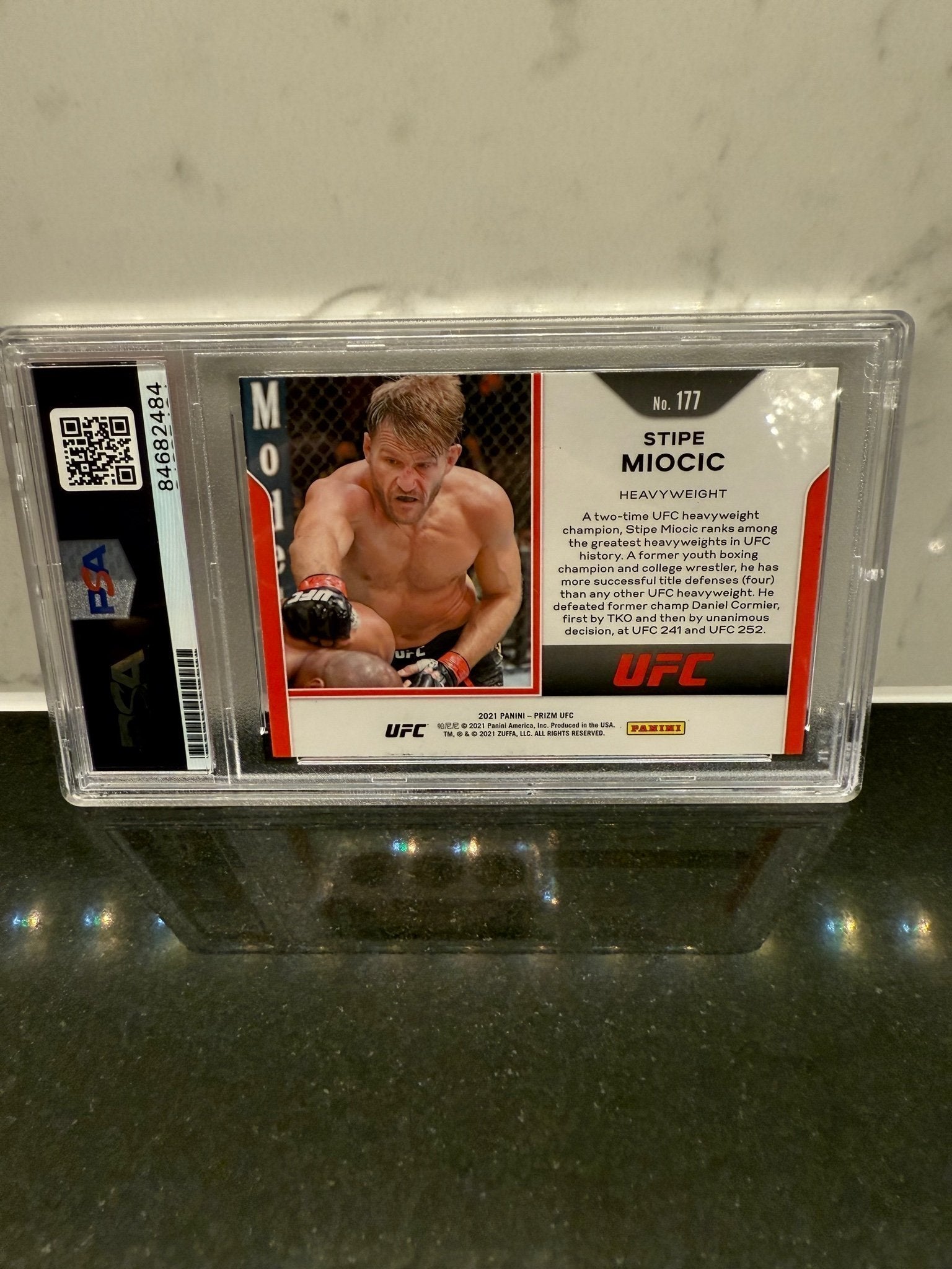 Stipe Miocic Signed Card – 2021 Panini UFC Prizm – Autograph Auto – PSA/DNA Certified – MMA Legend