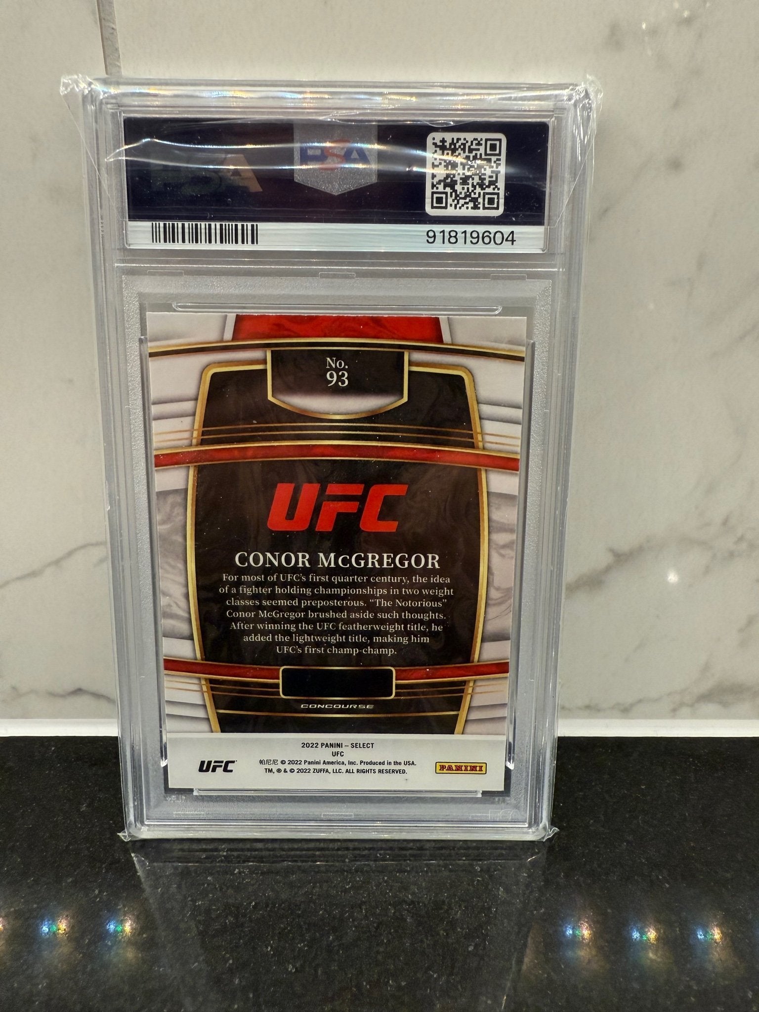 Conor McGregor Signed UFC 2022 Panini Select Card – PSA/DNA Slabbed – Autograph – MMA Legend