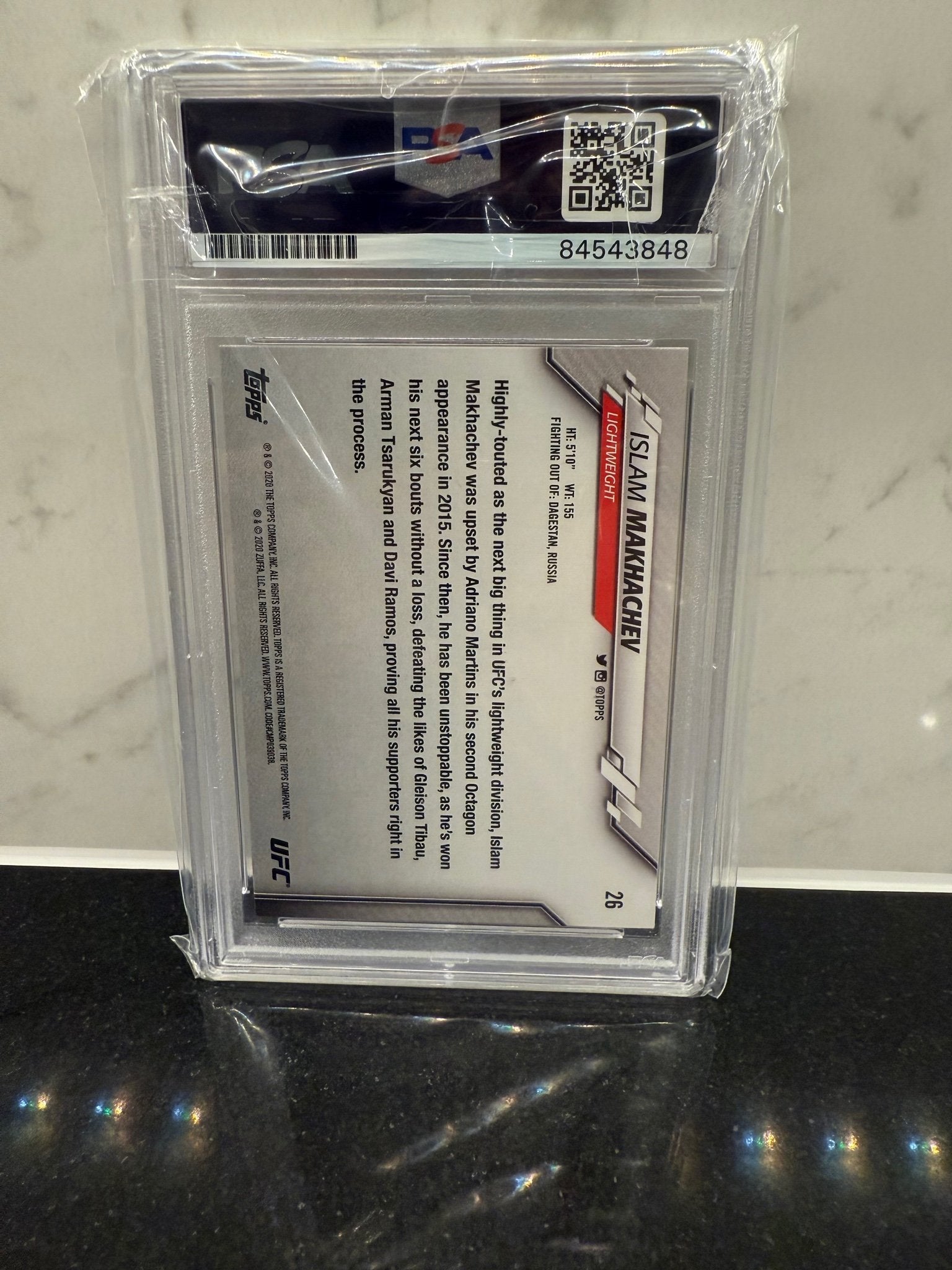 Islam Makhachev Signed 2020 Topps #26 – 2nd Year UFC Card – PSA/DNA Certified Autograph