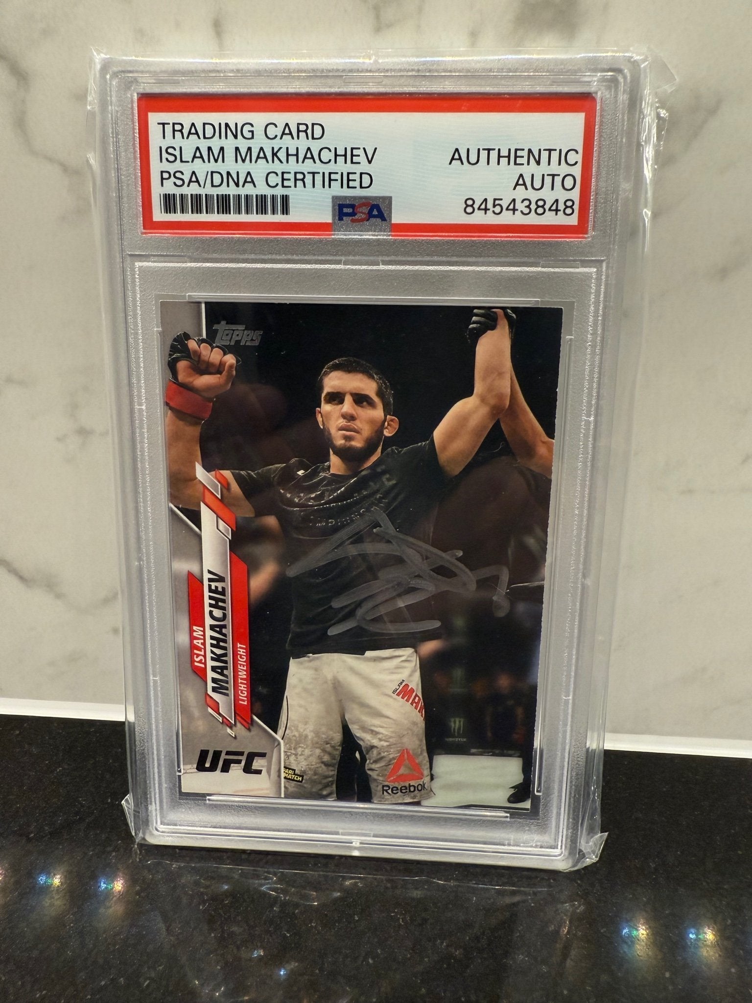 Islam Makhachev Signed 2020 Topps #26 – 2nd Year UFC Card – PSA/DNA Certified Autograph