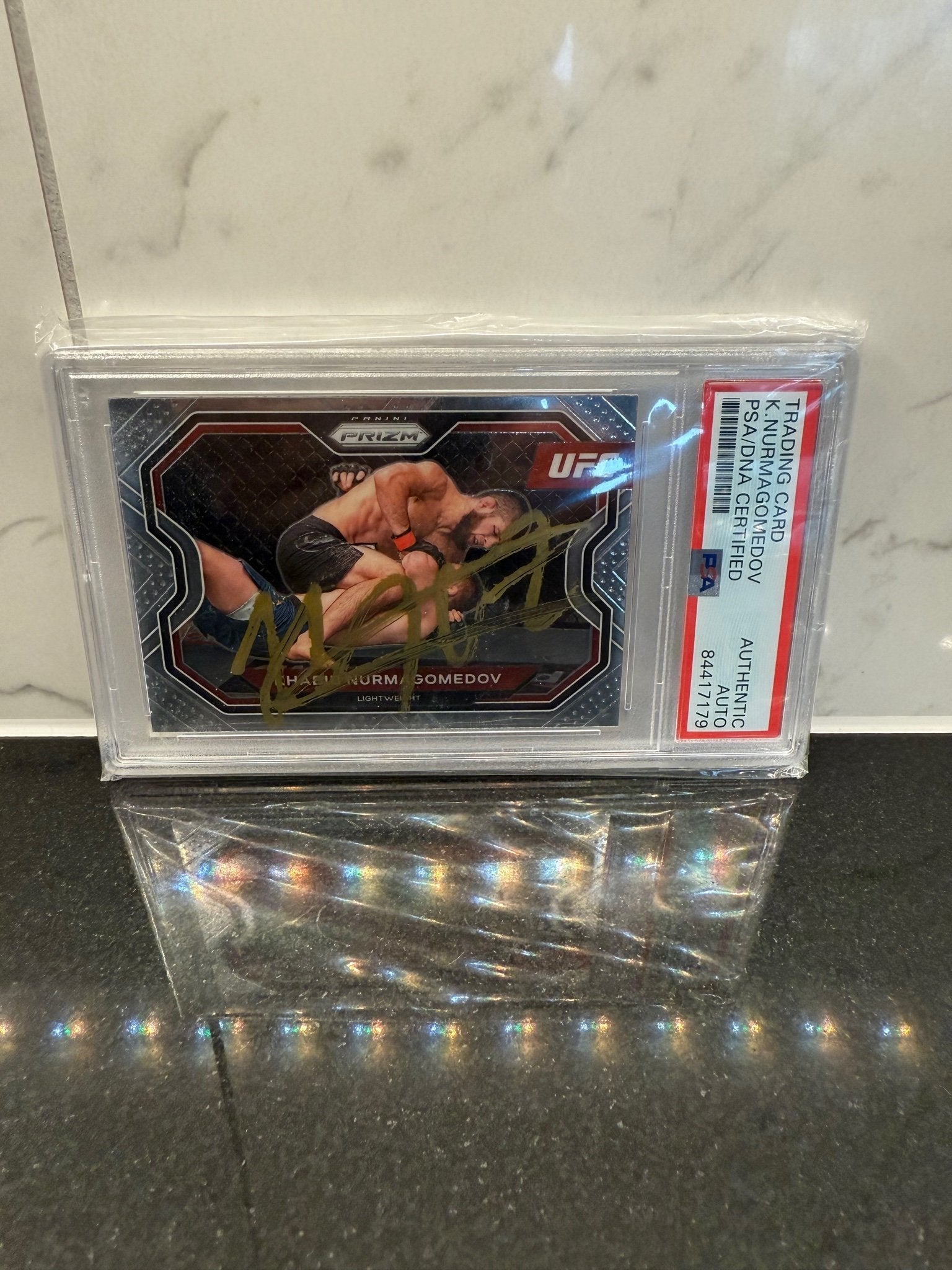 Khabib Nurmagomedov Signed 2021 Panini Prizm UFC #181 – PSA Slabbed Autograph – Undefeated Champion