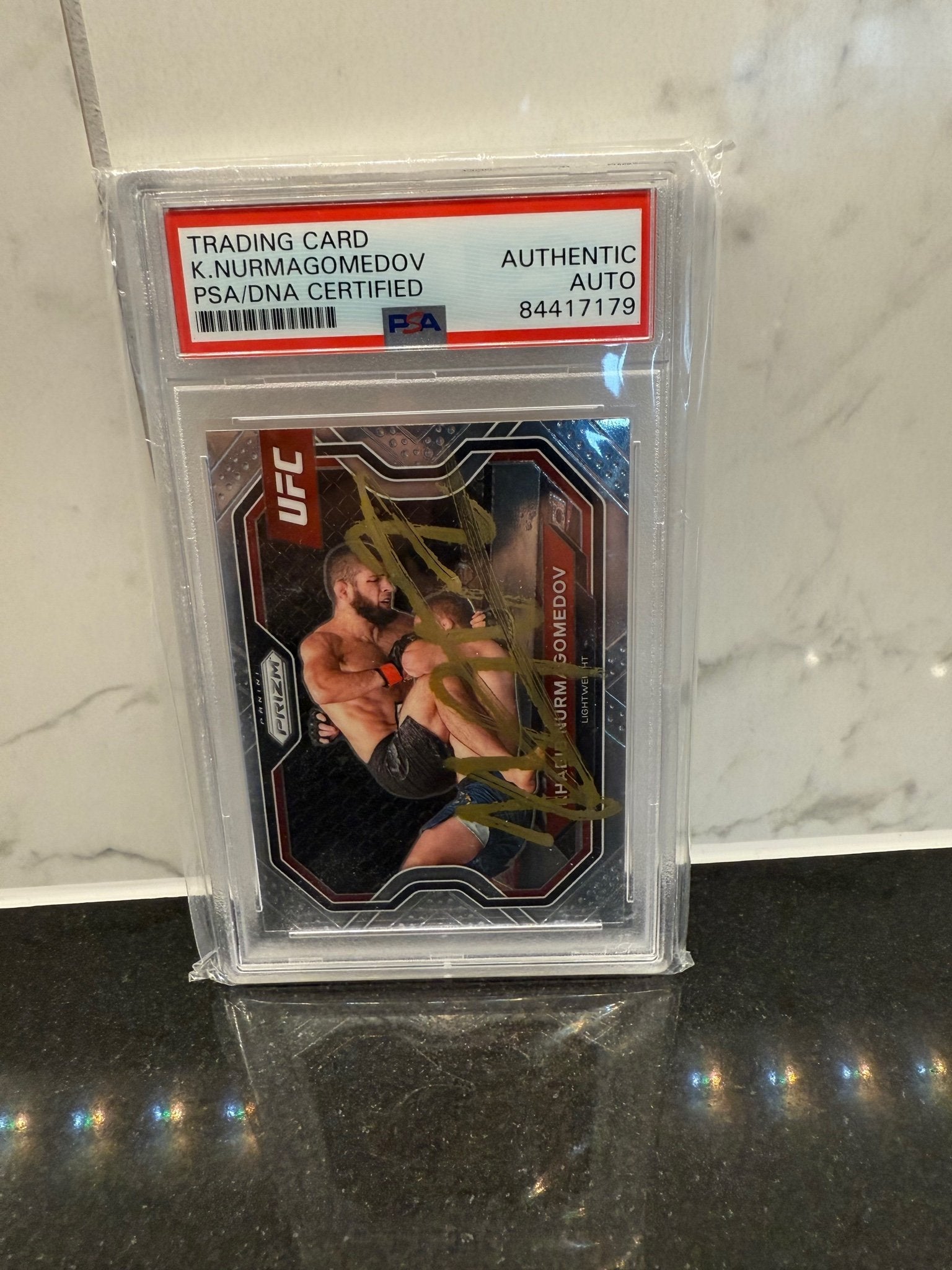 Khabib Nurmagomedov Signed 2021 Panini Prizm UFC #181 – PSA Slabbed Autograph – Undefeated Champion