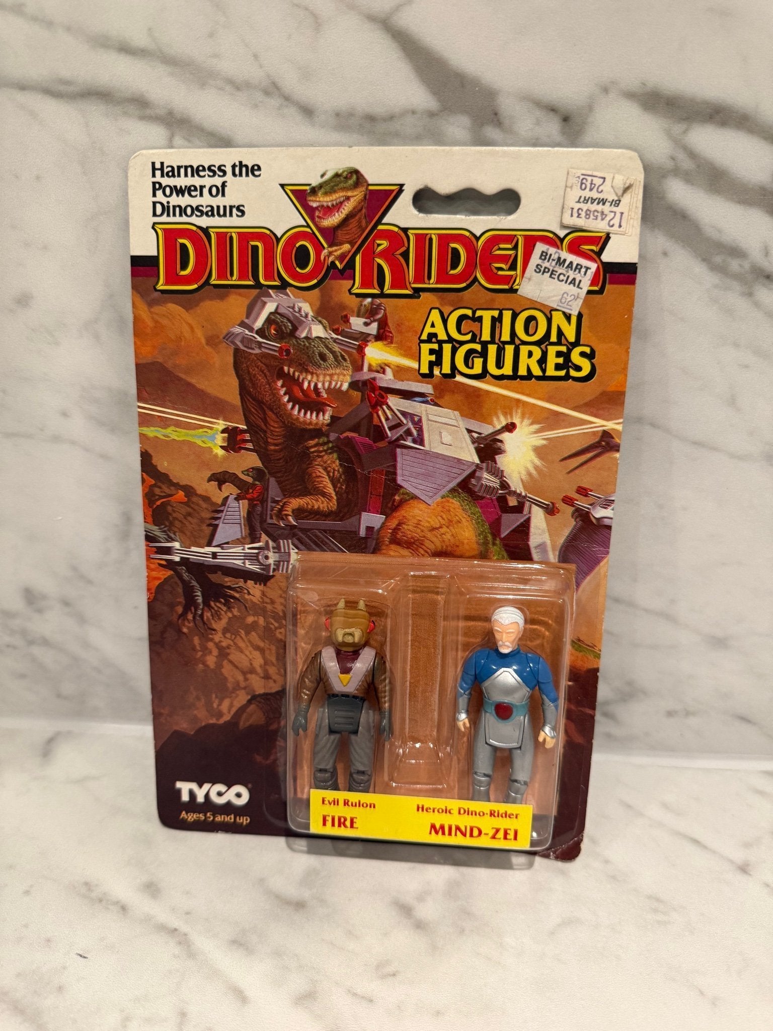 Tyco Dino-Riders Fire/Mind Zel Action Figure – NEW/SEALED – 1987 Vintage Toy