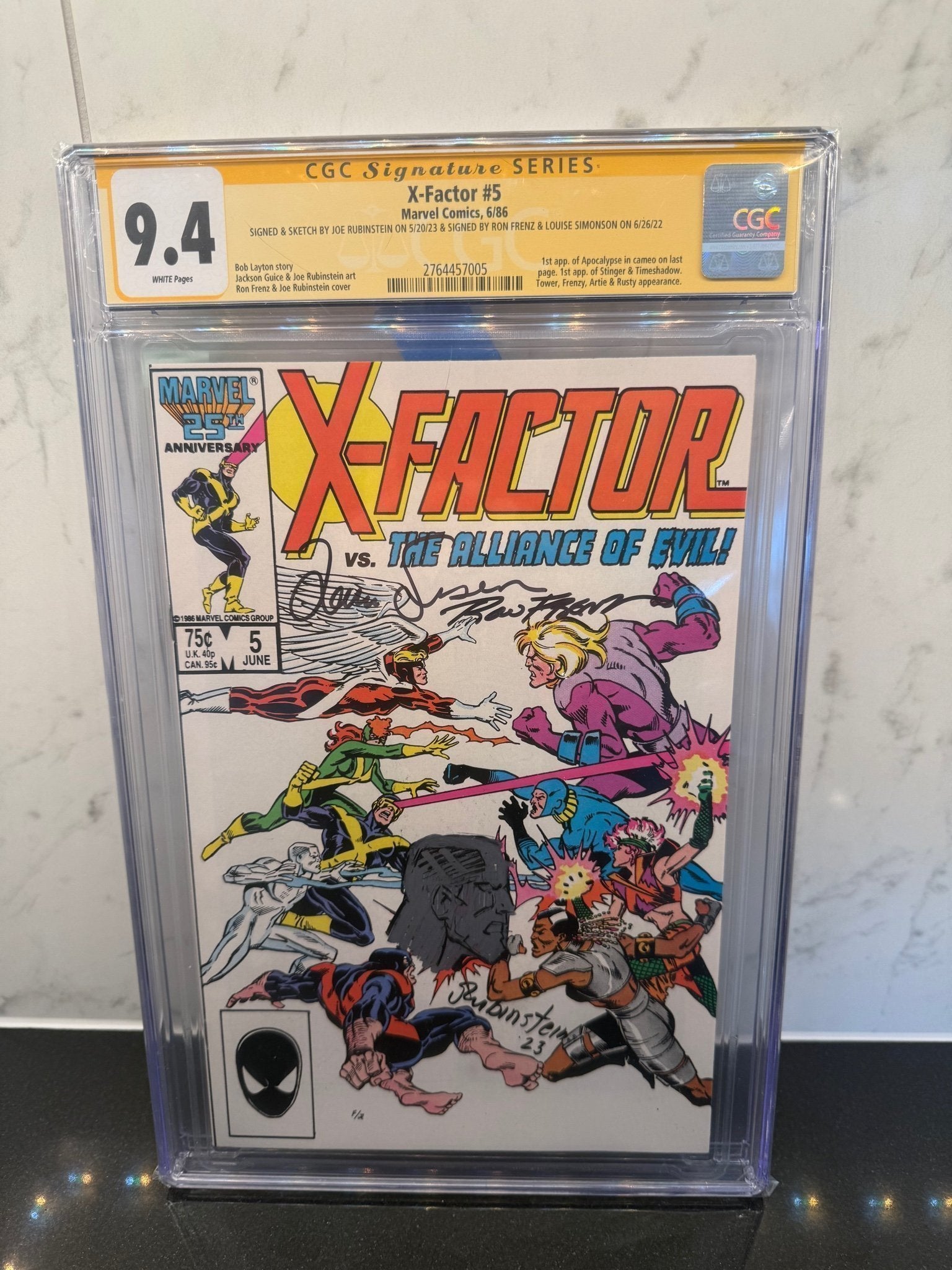 X-Factor #5 – CGC 9.4 – 3x Signed & 1x Sketched – Key Issue – Marvel Comic