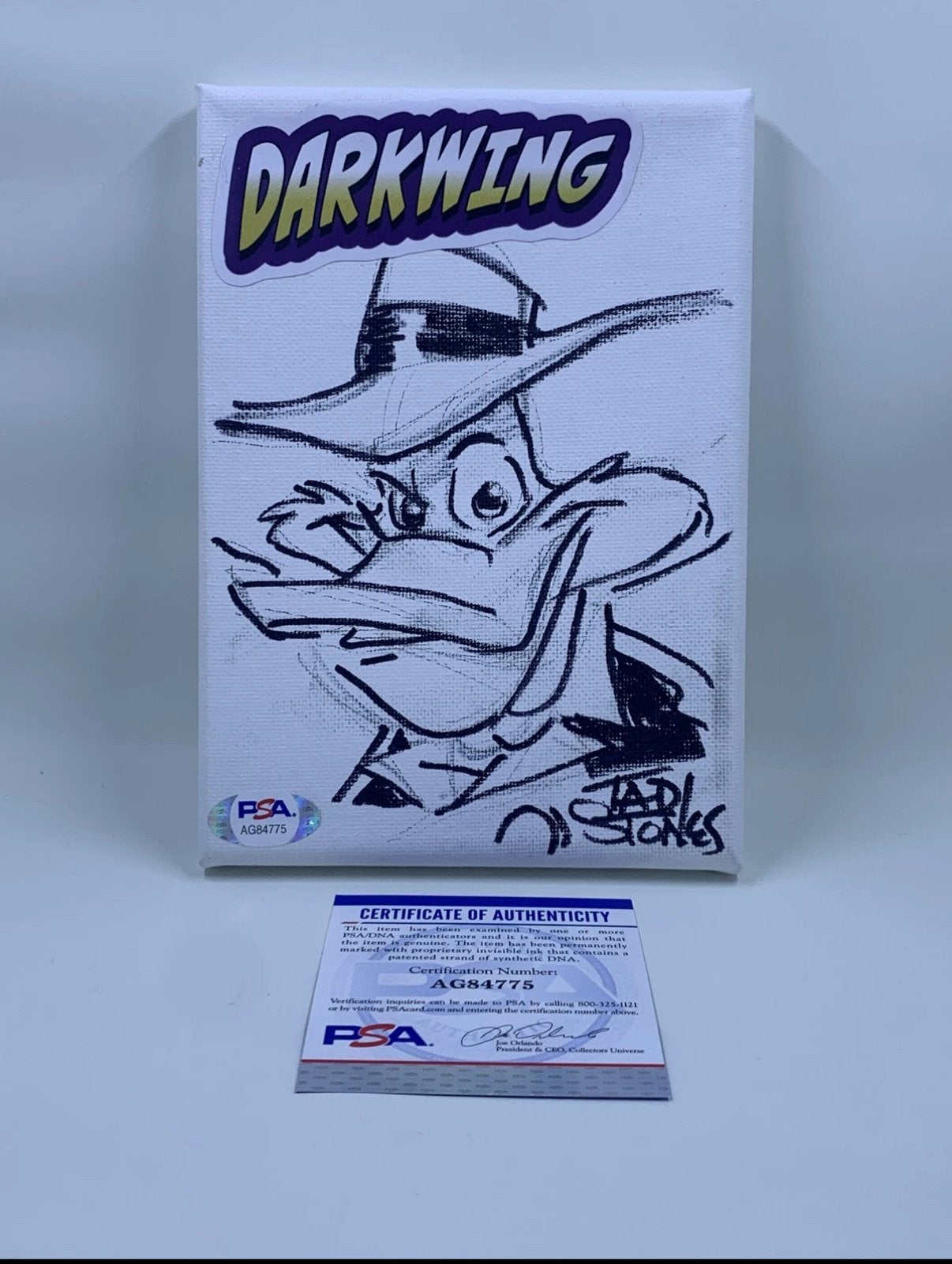 Tad Stones Signed Original Darkwing Duck Sketch — 13 × 18 cm Canvas (PSA/DNA)