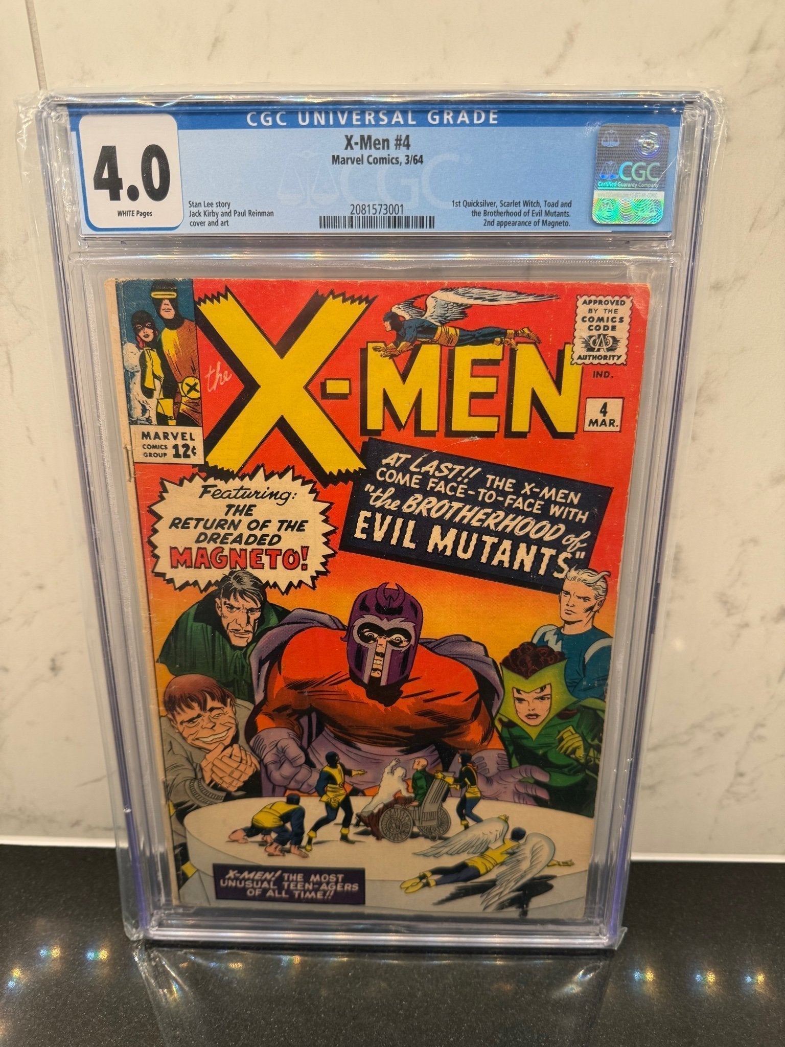X-Men #4 – CGC 4.0 – White Pages – 1st Scarlet Witch & Quicksilver – Marvel Key Grail