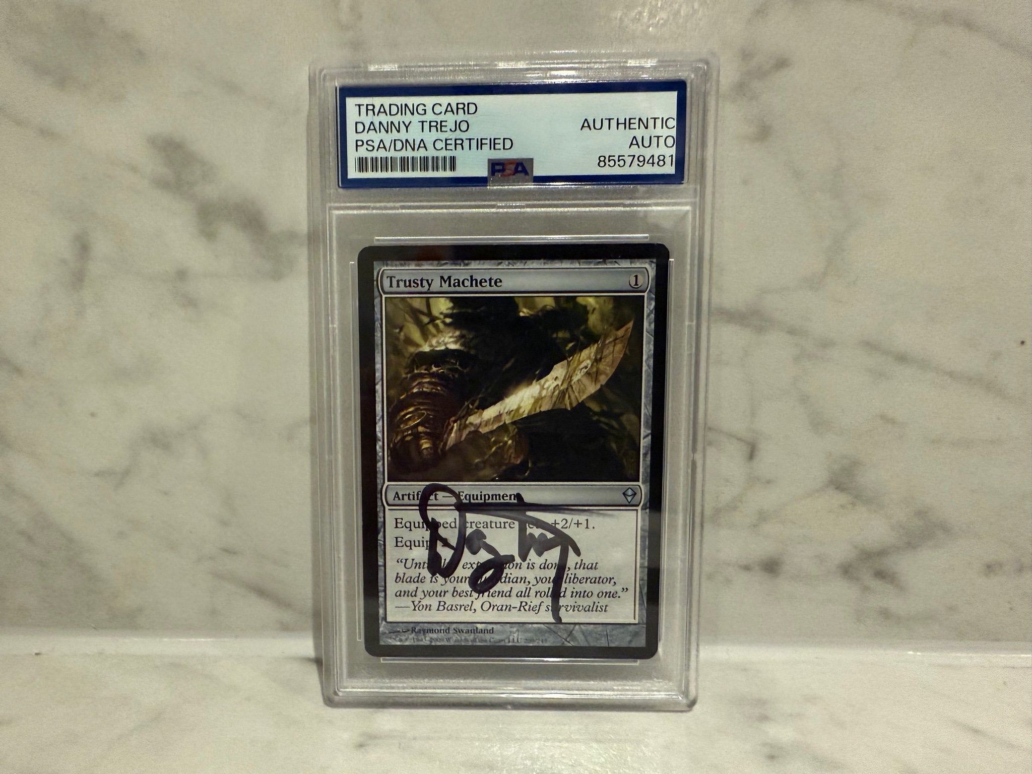 danny trejo mtg card Danny Trejo SIGNED Magic The Gathering: Trusty Machete Auto PSA DNA Tr – Rain Collectibles