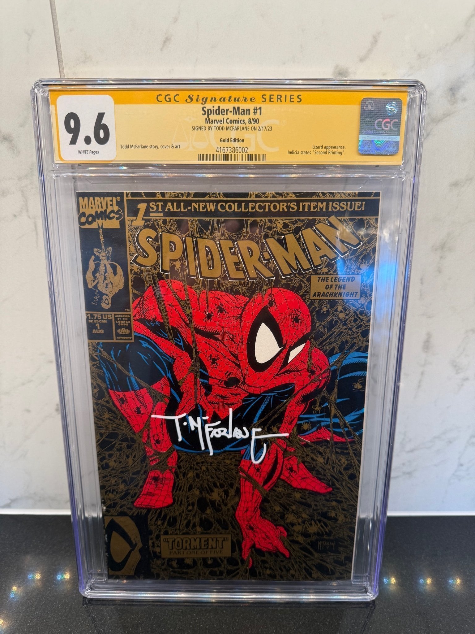 Spider-Man #1 Gold Edition – CGC 9.6 – Signed by Todd McFarlane – Marvel Key Issue