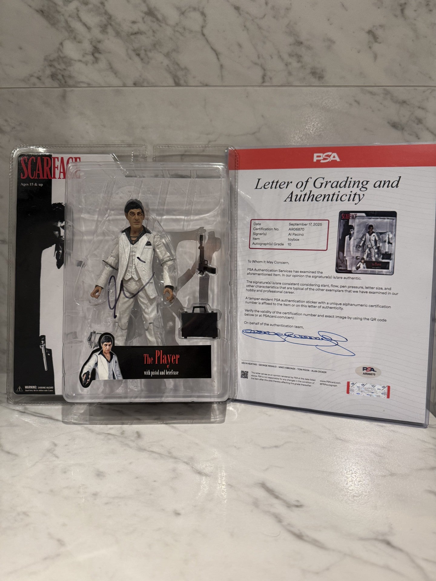 Al Pacino Signed Tony Montana Scarface Action Figure - PSA 10