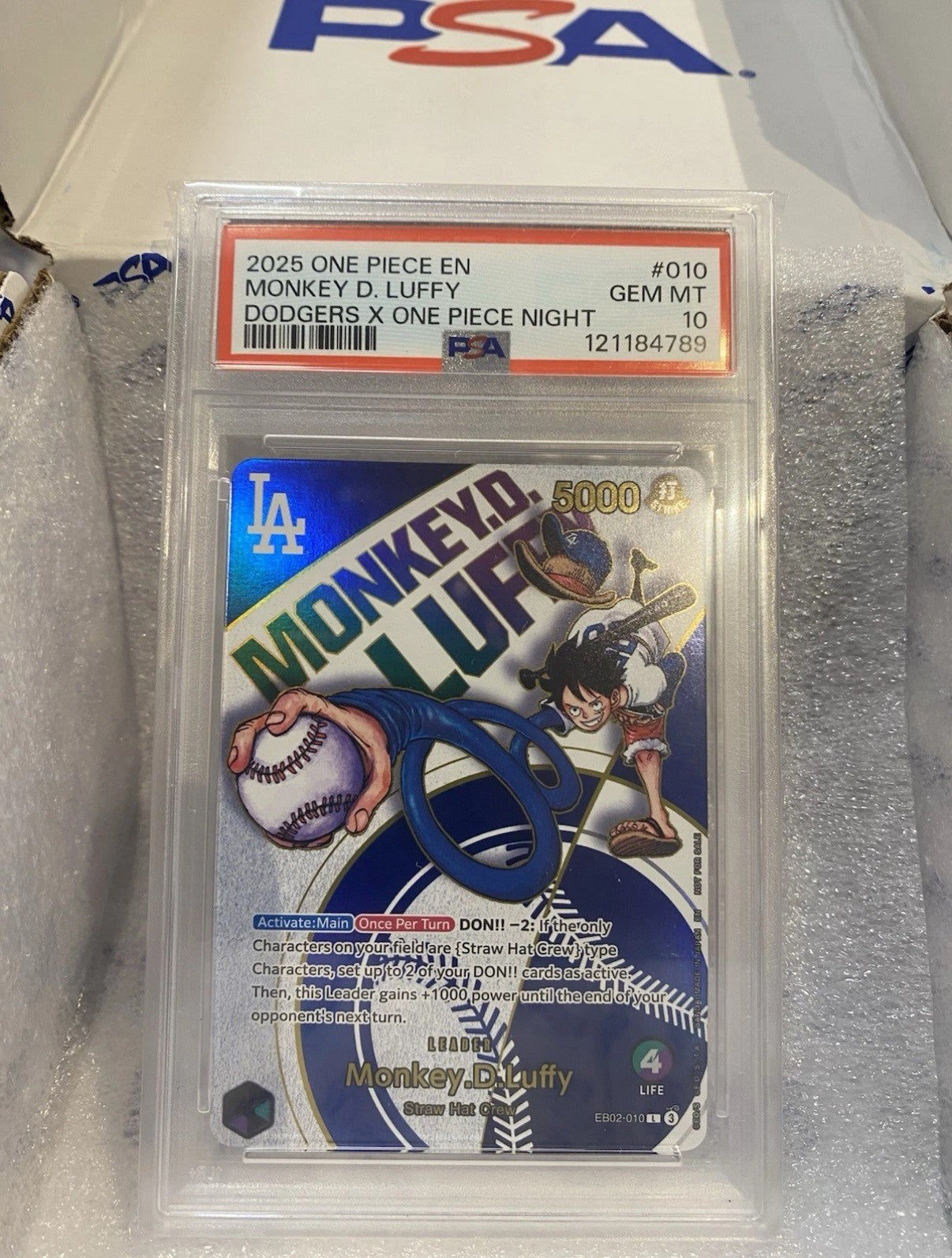 2025 One Piece Promo — Monkey D. Luffy & Dodgers (PSA 10)