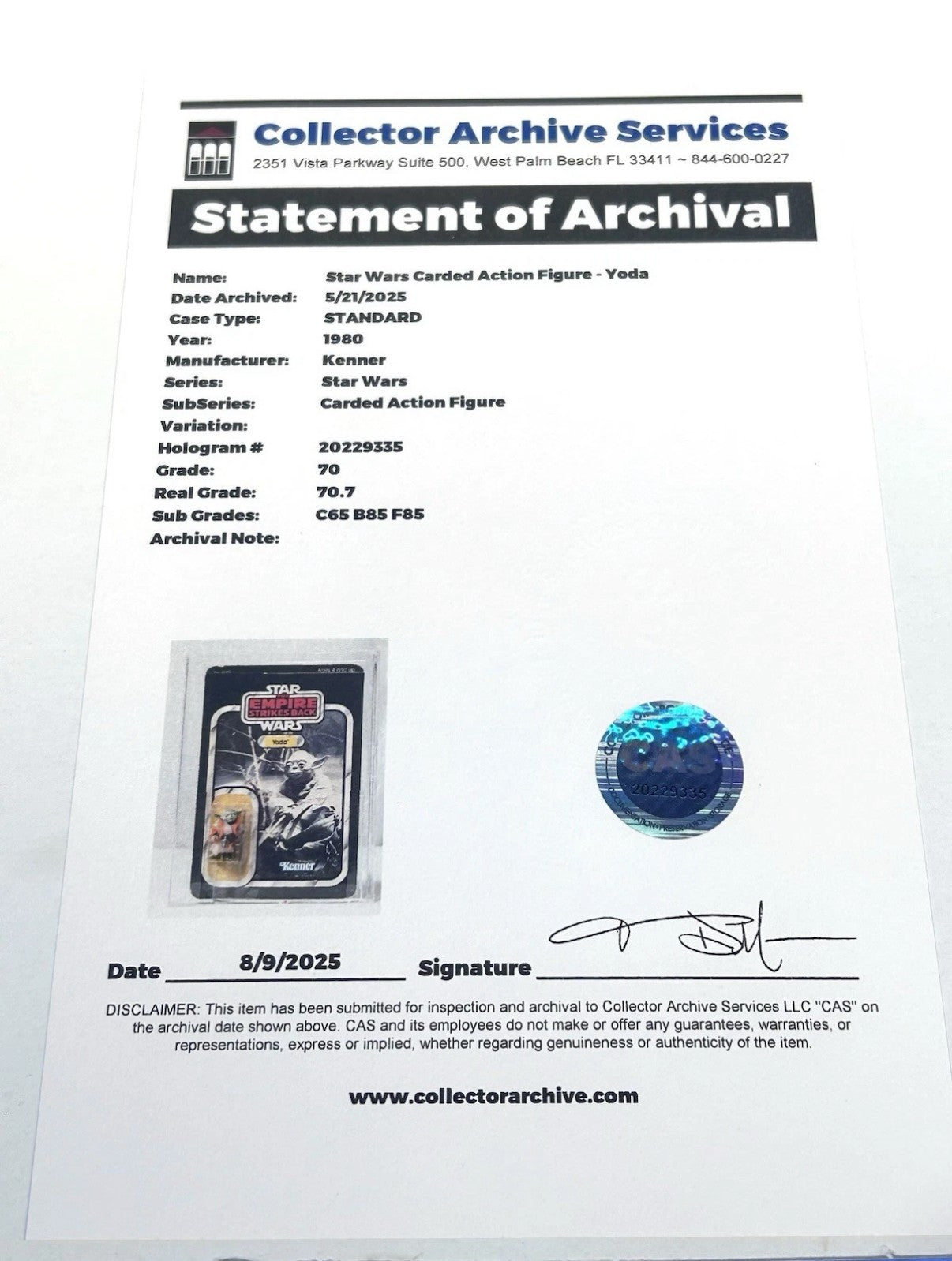 Vintage Star Wars Yoda Action Figure (1980 Kenner) – CAS 70